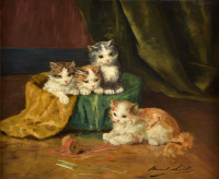 Картины - Альфред Брунель де Невиль, Кошачья семейка