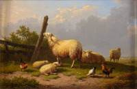 Картины - Эжен Жозеф Вербекховен. Овцы на пастбище