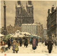 Картины - Картини.  Тавік Франтісек Симон (1877-1942).  Прага. Ринок.