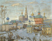 Картины - Константин Горбатов. Вид на Новодевичий монастырь