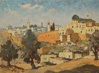 Картины - Константин Горбатов. Вид Иерусалима из деревни Сильван