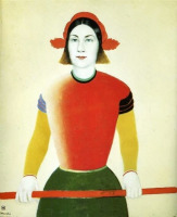 Картины - Казимир Малевич. Девушка с красным флагштоком
