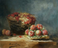 Картины - Альфред Брунель де Невиль. Смородина и персики