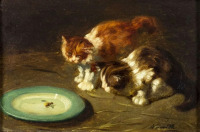 Картины - Альфред Брунель де Невиль. Два котёнка и оса