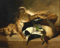 Картины - Альфред Брунель де Невиль. Заяц и битая птица