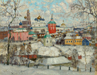 Картины - Константин Горбатов. Троице-Сергиева Лавра зимой 1927