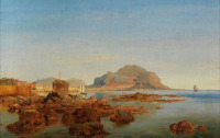 Картины - Людвиг Гурлитт. Залив Палермо с горой Пеллегрино