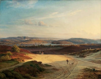 Картины - Людвиг Гурлитт. Панорамный вид на Силькеборг и Лангсе