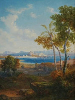 Картины - Людвиг Гурлитт. Южный прибрежный пейзаж