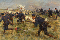 Картины - Георг Кох.  Сцена из прусско-французской войны 1870-1871 гг.