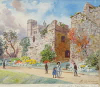 Картины - Генри Уимбуш. Старая городская стена и Новый Колледж в Оксфорде