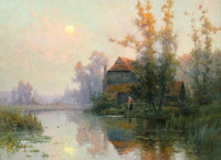 Картины - Альфред Бреански младший. Вечер на реке Эйвон в Уорикшире