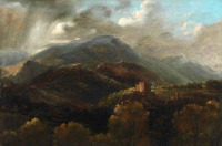 Картины - Огюст Виншон. Вид на горы близ Тиволи