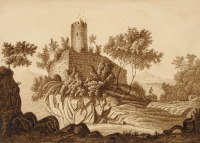 Картины - Неизвестный художник. Итальянский пейзаж с руинами замка