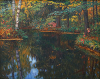Картины - Николай Богданов-Бельский. Лесное озеро
