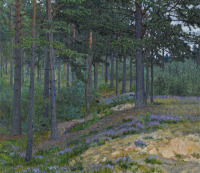 Картины - Николай Богданов-Бельский. Колокольчики в сосновом лесу
