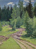 Картины - Николай Богданов-Бельский. Тропинка в лесу