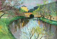 Картины - Николай Богданов-Бельский. Осенний пейзаж с видом на Национальную Оперу