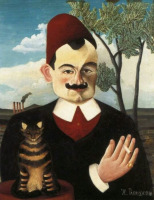 Картины - Анри Руссо. Мужской портрет. Месье Х. Пьер Лоти с тигровой кошкой