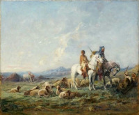 Картины - Анри Руссо. Пейзаж Арабские пастухи на рассвете. Берберы