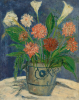 Картины - Морис Утрилло. Натюрморт Арум и георгины в вазе. Цветы в вазе. Цветы