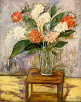 Картины - Морис Утрилло. Натюрморт Ваза с цветами на столике. Цветы в вазе