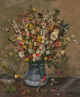 Картины - Вайолет Макиннес. Весенние цветы в голубой вазе