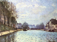 Картины - Канал Сен-Мартен в Париже. 1870