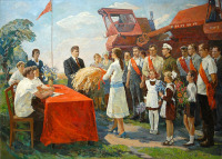 Картины - Фёдор Недошовенко. Праздник урожая в поле