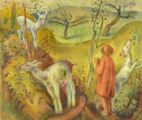 Картины - Франц Генрих Греф. Пастушка и стадо коз