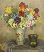 Картины - Франц Генрих Греф. Весенний букет в вазе