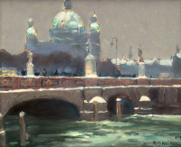 Картины - Фриц Хильдебранд. Вид на мост Фридрихбрюке и Берлинский Собор