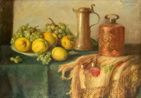 Картины - Фриц Хильдебранд. Натюрморт с фруктами и медной посудой