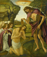 Картины - Сандро Ботичелли. Крещение Христа