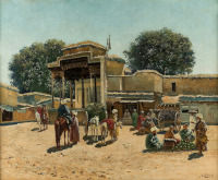 Картины - Рихард Зоммер. Торговля арбузами под полуденным солнцем