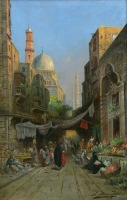 Картины - Рихард Зоммер. Сцена на рынке в Самарканде