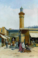 Картины - Рихард Зоммер. Рыночная площадь с минаретом