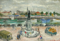 Картины - Надя Бенуа. Вид на Ла-Рошель и статую адмирала Дюпре