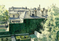 Картины - Александр Бенуа. Вид на Париж из окна квартиры леди Максвелл Скотт