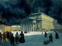 Картины - Александр Бенуа. Санкт-Петербург под снегом. Каменный Театр