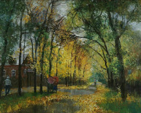 Картины - Андрей Дёмин. Осенний день в деревне