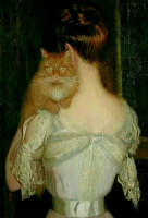 Картины - Лилла Кэбот Перри. Женщина с рыжей кошкой