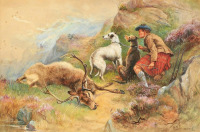 Картины - Нора Драммонд. Мальчик с собаками и оленем