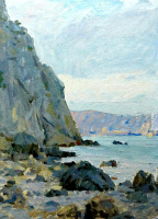 Картины - Сергей Бакаев. Скалистый крымский берег