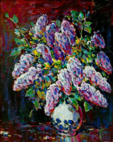 Картины - Сергей Бакаев. Букет сирени в вазе