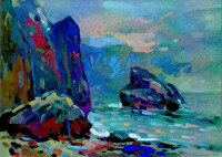 Картины - Сергей Бакаев. Скалистый берег в Крыму