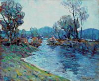 Картины - Сергей Бакаев. Ранняя осень на реке