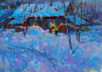 Картины - Сергей Бакаев. Зимний вечер
