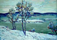 Картины - Сергей Бакаев. Ранняя зима на реке