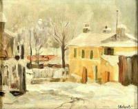 Картины - Сергей Кислаков. Зима. Городок под снегом